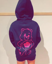 Load and play video in Gallery viewer, DON’T FUCKING CARE BEAR HOODIE
